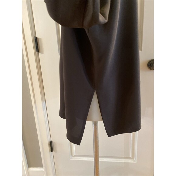 Eileen Fisher Silk L Brown Button Shirt‎ Jacket Lightweight Slits Sides - Picture 6 of 14